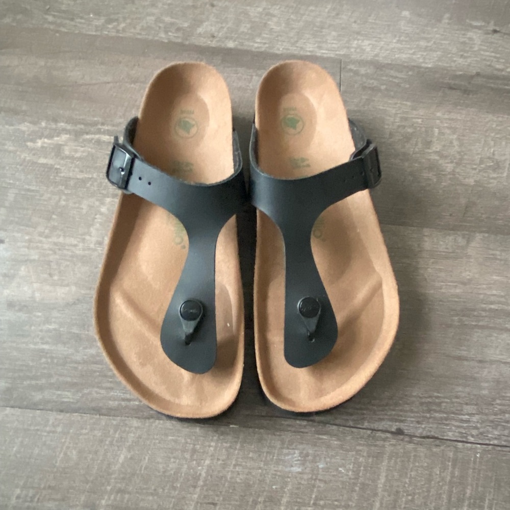 Birkenstock Papillio Gizeh Black Platform Thong Sandal Size 10/41